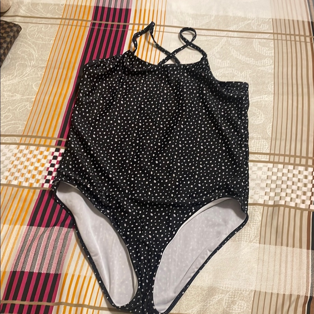 Black and White Polka Dot Swimsuit